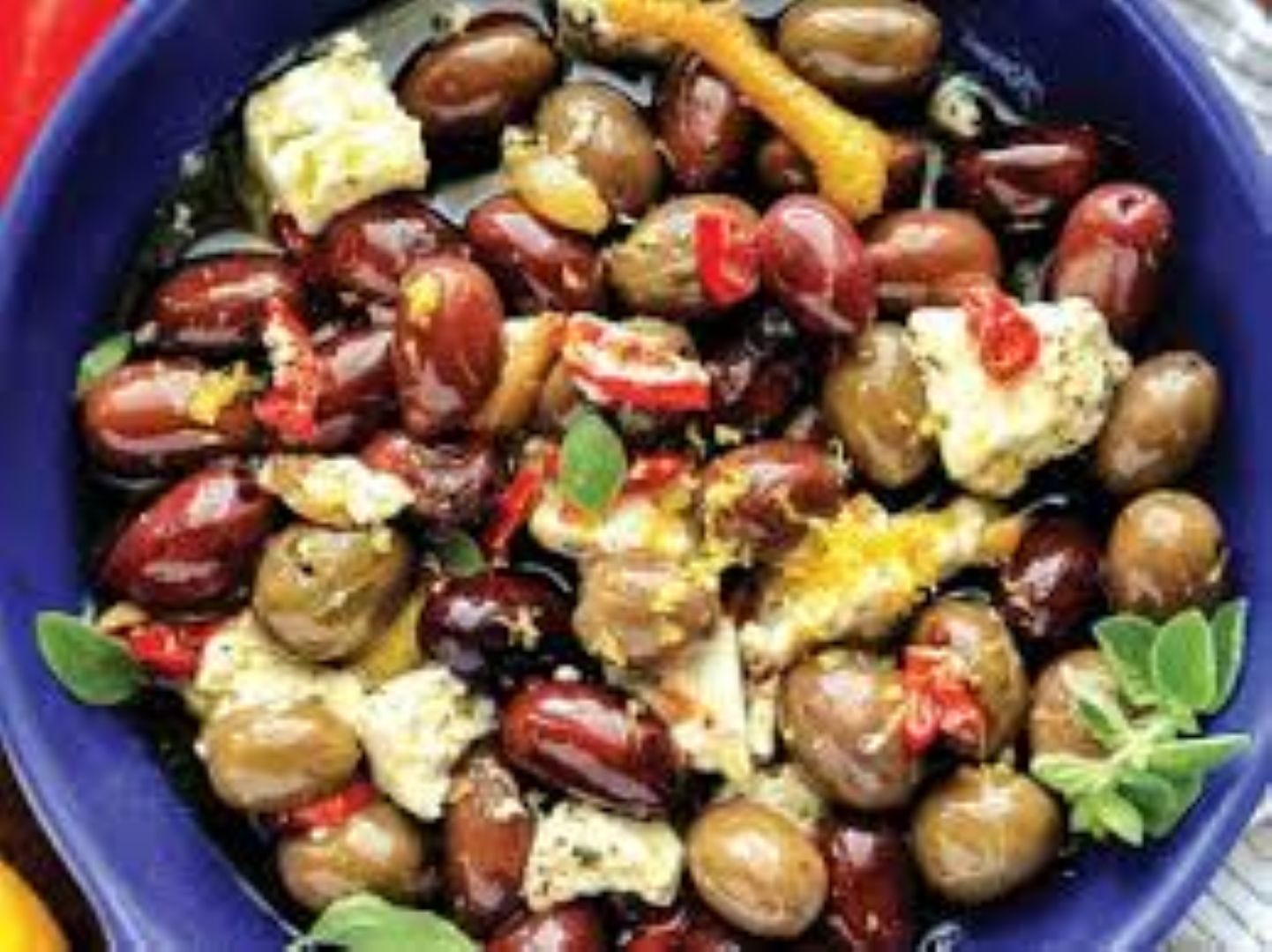 OLIVES WITH GARLIC & FETA CHEESE